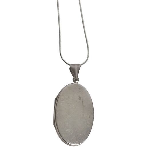 Vintage Sterling Silver Locket Choker Necklace READ - Picture 2 of 8
